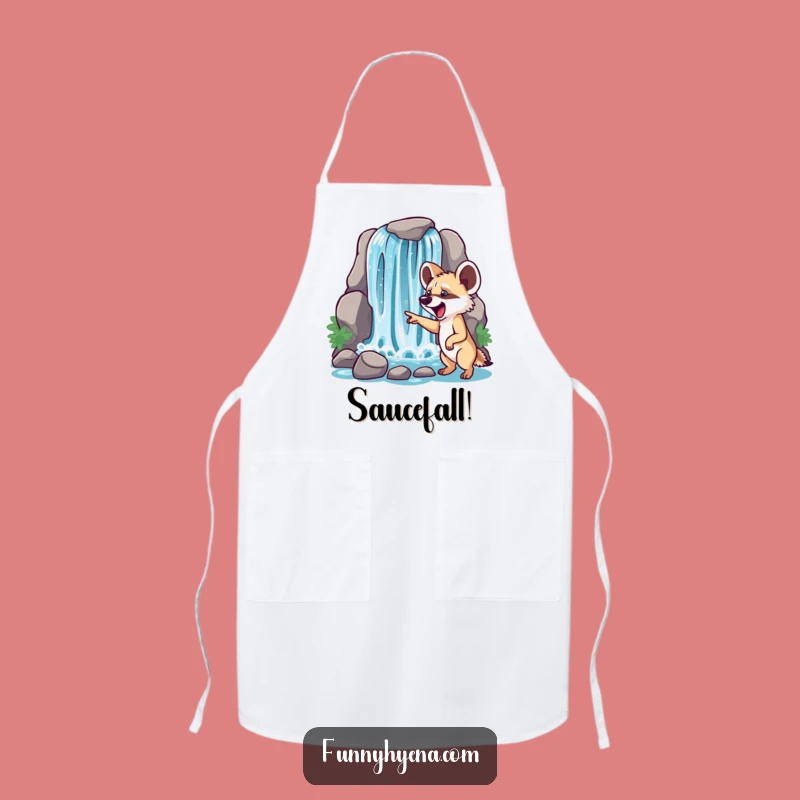Funny Hyena Waterfall Apron: Cook Up Adventures with this Hilarious Kitchen Accessory