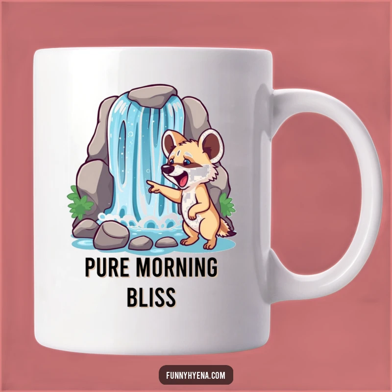 Funny Hyena Waterfall Mug: A Hilarious Gift for Nature Lovers & Joyful Discoveries