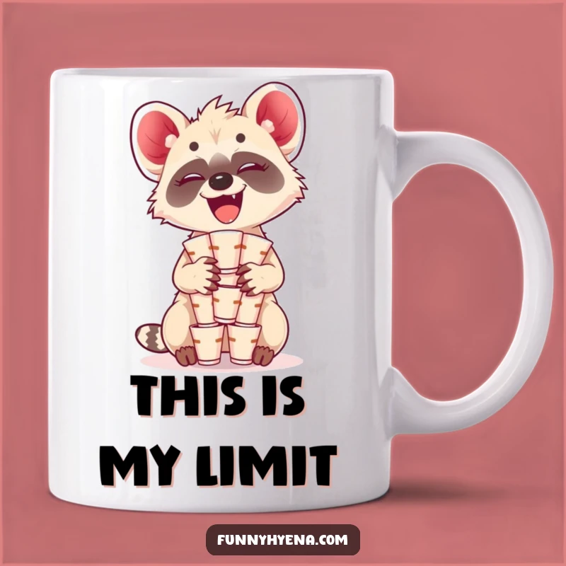 Funny Kawaii Hyena Cups Mug - Hilarious Giggling Balance Act Gift