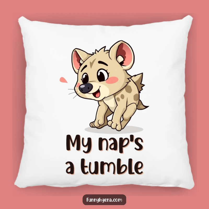 Funny Hyena Tripping Pillow: Cuddle Up with Comical Chaos and Cozy Comfort
