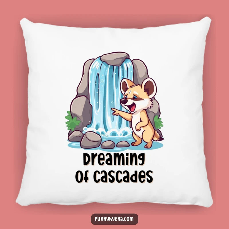 Funny Hyena Waterfall Pillow: Add Comical Splendor and Cozy Comfort to Your Space