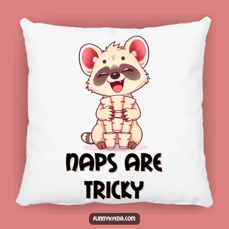 Funny Kawaii Hyena Cups Pillow - Cozy Cushion with Giggling Balance Gift