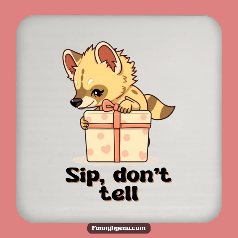 Funny Hyena Coaster Set - Stealthy Gift Protection, Humorous Present