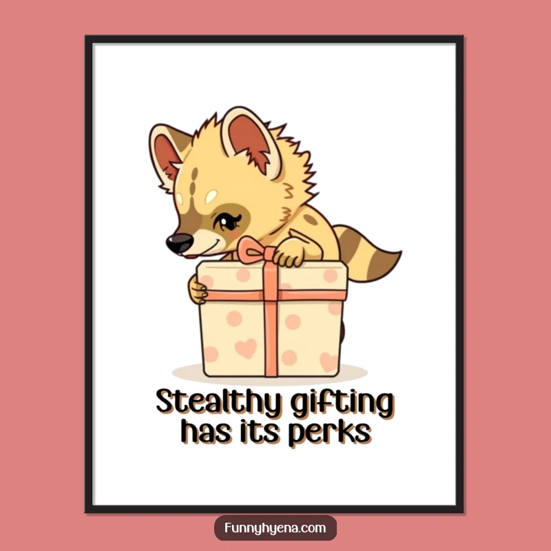 Funny Free Printable Wall Art: Stealthy Hyena Gift - Hilarious Downloadable Decor