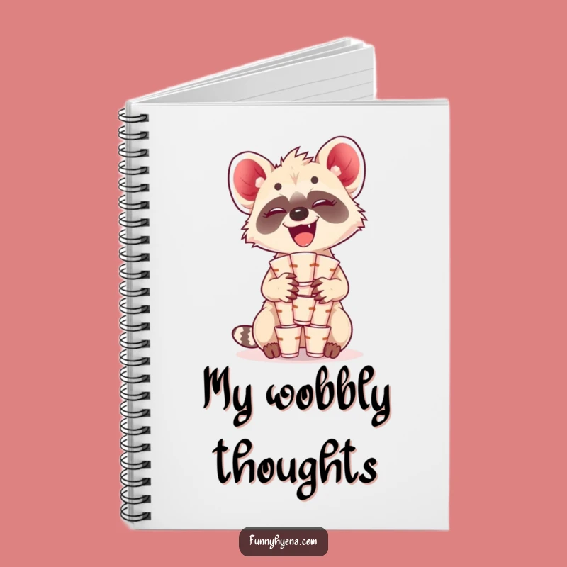 Funny Kawaii Hyena Cups Notebook - Cute Journal for Giggling Balance Gift