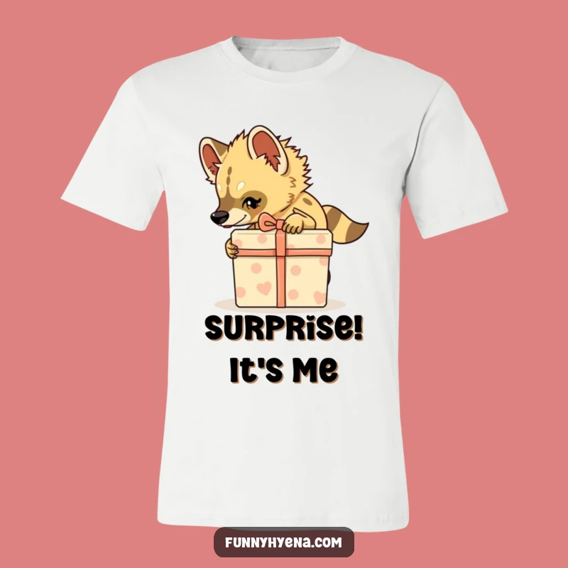 Funny Hyena T-Shirt - Stealthy Gift Box Design, Humorous Prankster Present